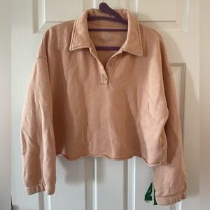 Aerie Cropped Polo Sweatshirt